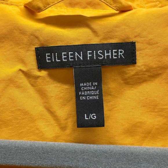 Eileen Fisher Women's Hooded Zip Up Jacket Windbreaker Size L Mango Yellow - Picture 4 of 10